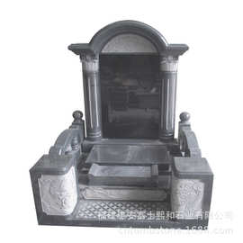 安徽黄山陵园墓碑图片 G654芝麻黑花岗岩墓碑 厂家供应  传统石碑