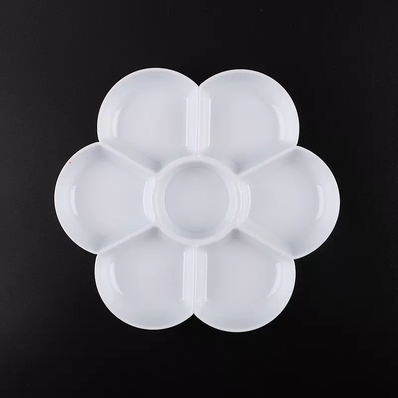 美竹加厚调色盘儿童水彩画仿陶瓷梅花调色盘水粉国画颜料调色碟