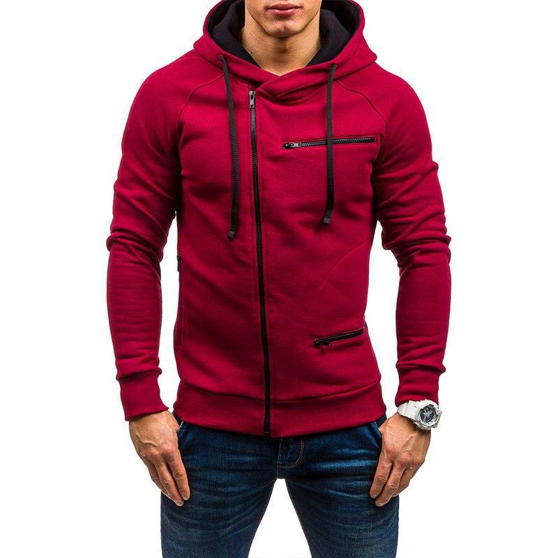 Man's Clothing Zipper Hoodie Fashion Casual Plus Fleece Hoodie Men Simple Loose Coat Tide_voghion.com