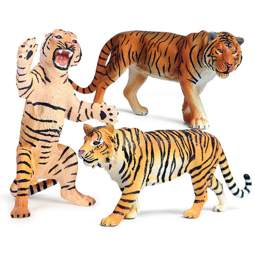 Simulated wild animal model static solid tiger model hand-made ornaments children's toys Bengal yellow tiger