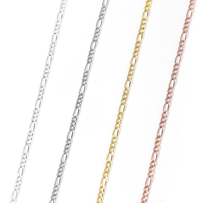 diy金属链条材料批发手工链黄铜镀金项链 手链配件子母链十字细链|ms