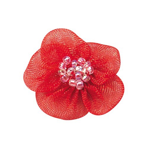 Yao Ming cinta hecha a mano arco 2,5 cm cinta de nieve hecha a mano cinco pétalos flor arco ropa cuerda del pelo Decoración