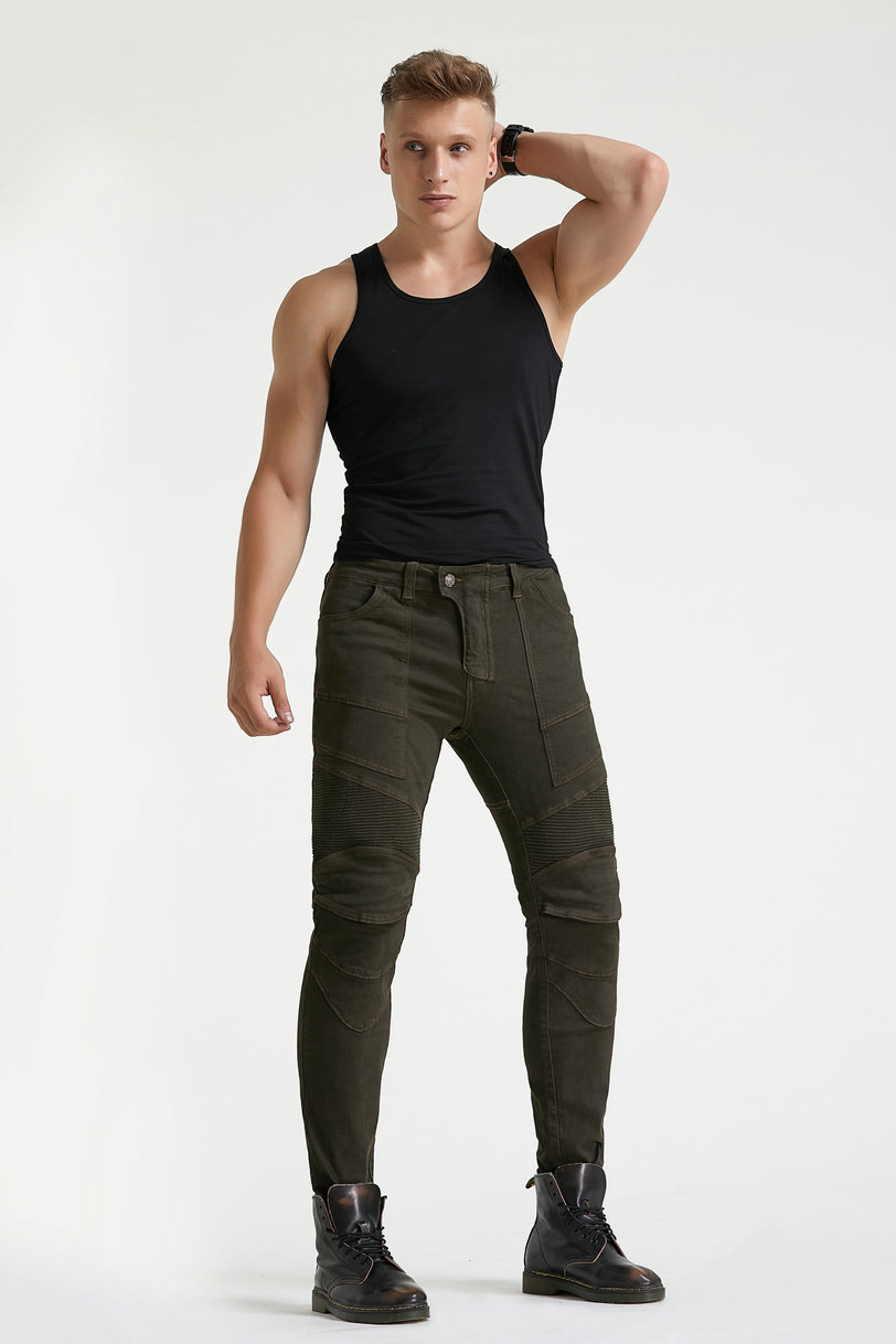 Directo de fábrica nuevos pantalones de montar a caballo de la motocicleta pantalones vaqueros de carreras resistentes a la caída de alta elástica suelta Cuatro Estaciones de los hombres y las mujeres