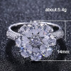 Fashionable accessory, sophisticated zirconium, ring with stone, universal jewelry, flowered, European style