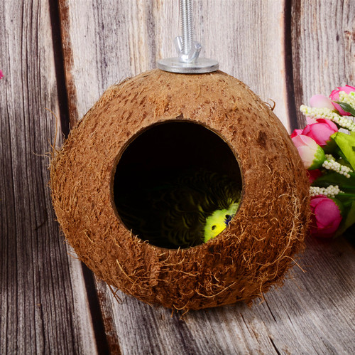 Parrot coconut shell nest Hamster squirrel breeding nest Parrot toy cooling nest Bird nest