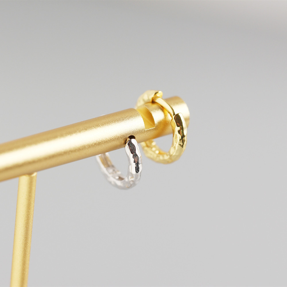 3g Weight No Inlaid Inlay Material Earrings Classification Wedding, Travel Occasion Geometric Pattern Unisex Gender Plating Design Fashion Style White, Gold Color Yhe0151 S925 Sterling Silver Baroque Style Geometric Irregular Pattern Earrings 2