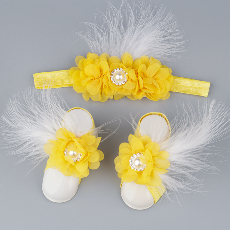 Bébé Enfants Tête De Fleur En Mousseline De Soie Fleur Pied Pied De Fleur En Gros Nihaojewelry display picture 12