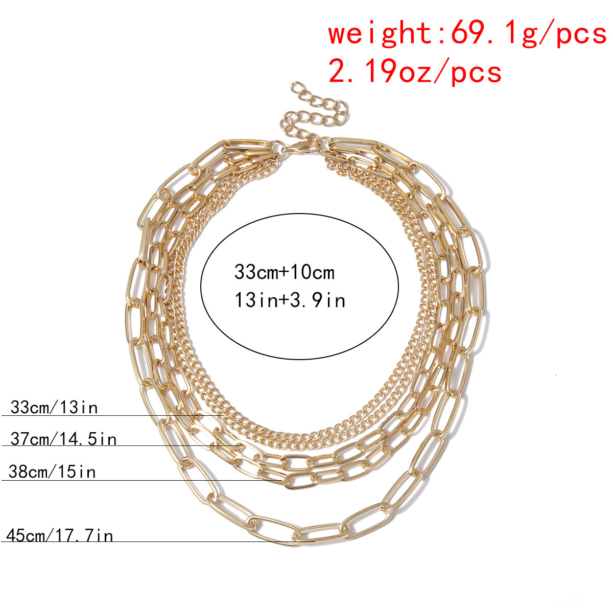 Multi-layer chain necklace