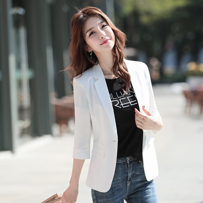 A button fashion temperament Three Quarter Sleeve suit 2020 new pattern Self cultivation coat Business Suits commute Korean Edition