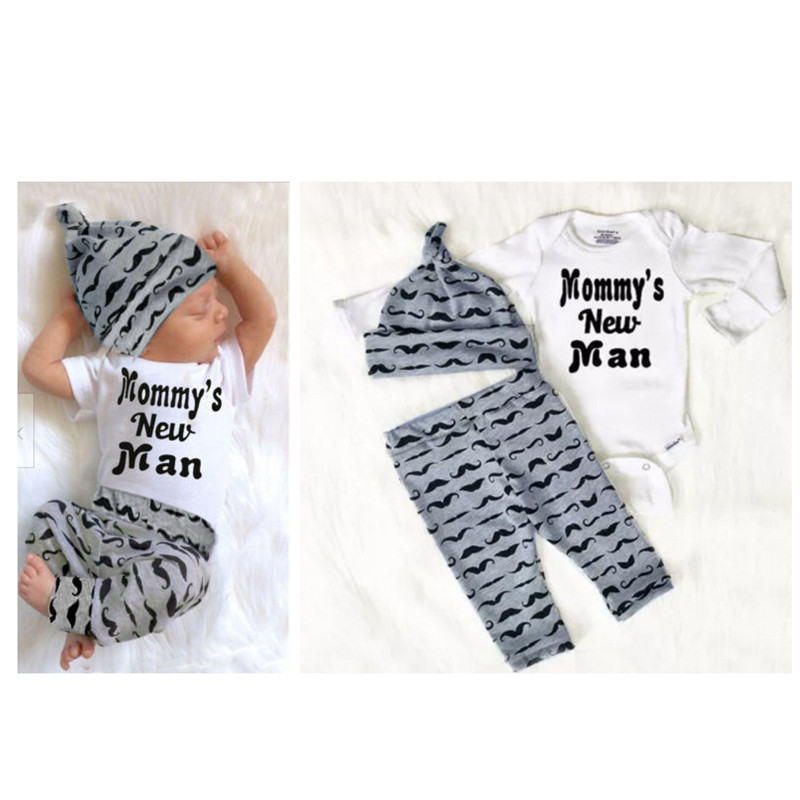 Winter, Summer, Spring Season Baby Boy'S Gender Fashion Beard Cotton Boys Clothing Sets