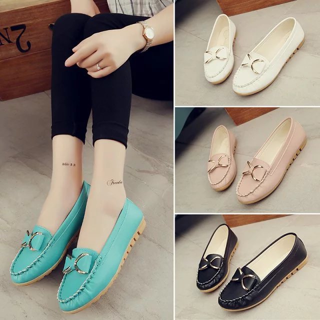 豆豆鞋女2019新款韩版时尚女休闲平底鞋百搭套脚丁字鞋厂家直销|ms