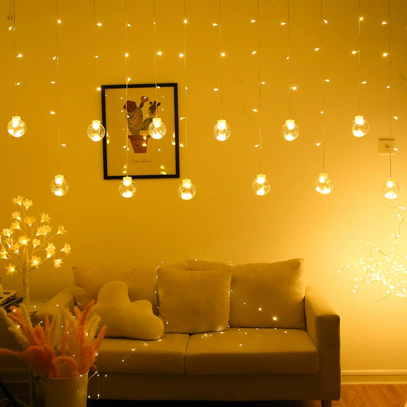 LED-шар желаний в форме сердца, занавес-шар желаний, рождественская романтическая гирлянда для комнаты/свадьбы, светильник со звёздным эффектом