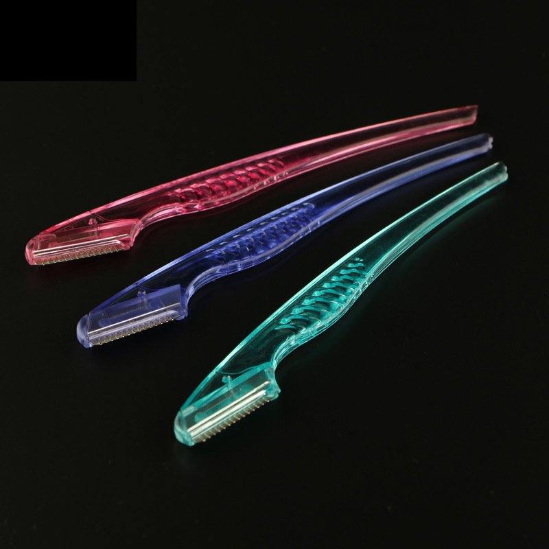 红绿蓝3颜色3把装女士修眉刀刮眉刀美妆工具不锈钢刀片工厂批发