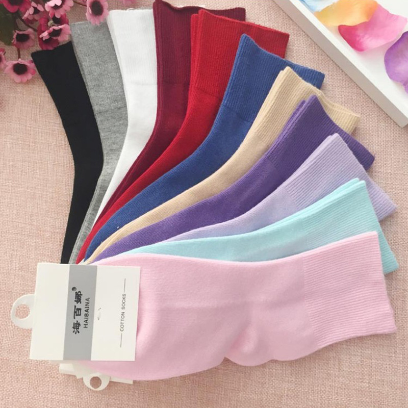 pure cotton Double needle Relent socks Aged High cylinder Autumn and winter Liaoyuan Socks lady pregnant woman Not plinth Socks