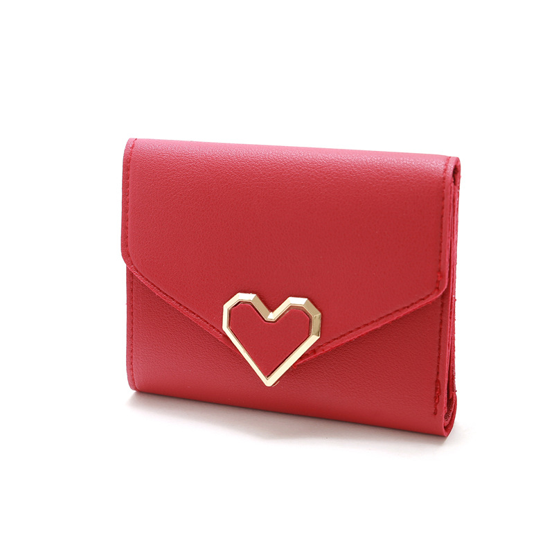 Retro Three-fold Heart-shaped Buckle Wallet display picture 25