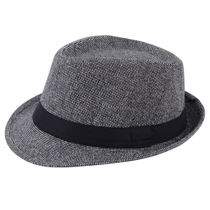 Unisex Basic Color Block Patch Crimping Fedora Hat display picture 1
