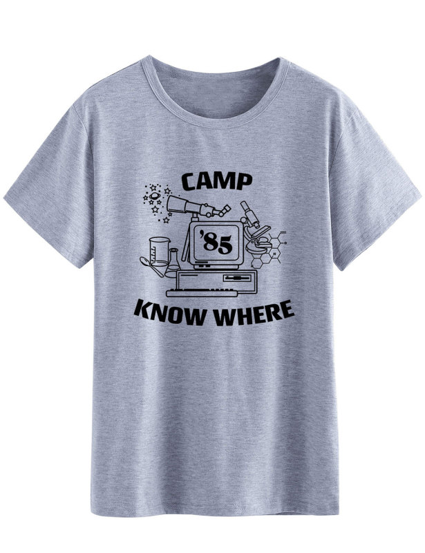 Foreign trade T-shirt CAMP KNOW WHERE men's and women's letters European and American Street short sleeves Foreign trade T-shirt CAMP KNOW WHERE men's and women's letters European and American Street short sleeves