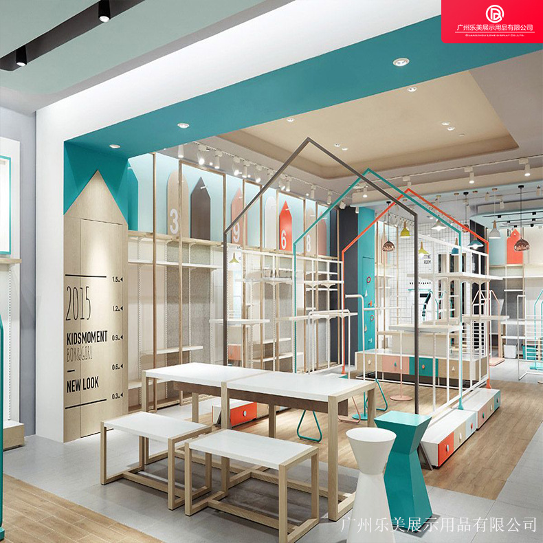 精品木质中岛柜母婴奶粉店货架化妆品展示柜展柜中岛柜童装货柜