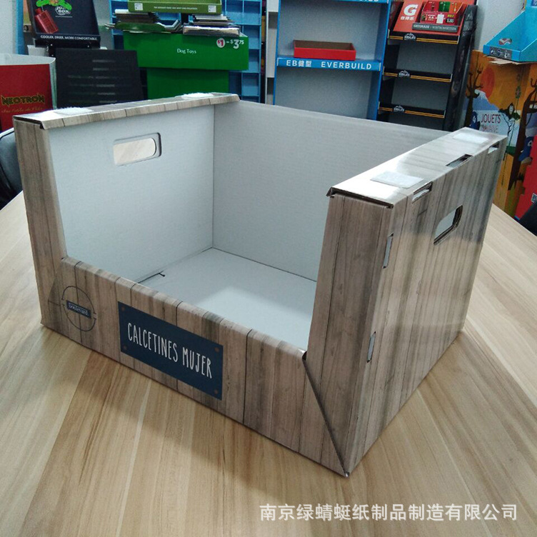 厂家批发展示架 超市船袜子PDQ展示盒桌面毛袜毯子促销彩盒