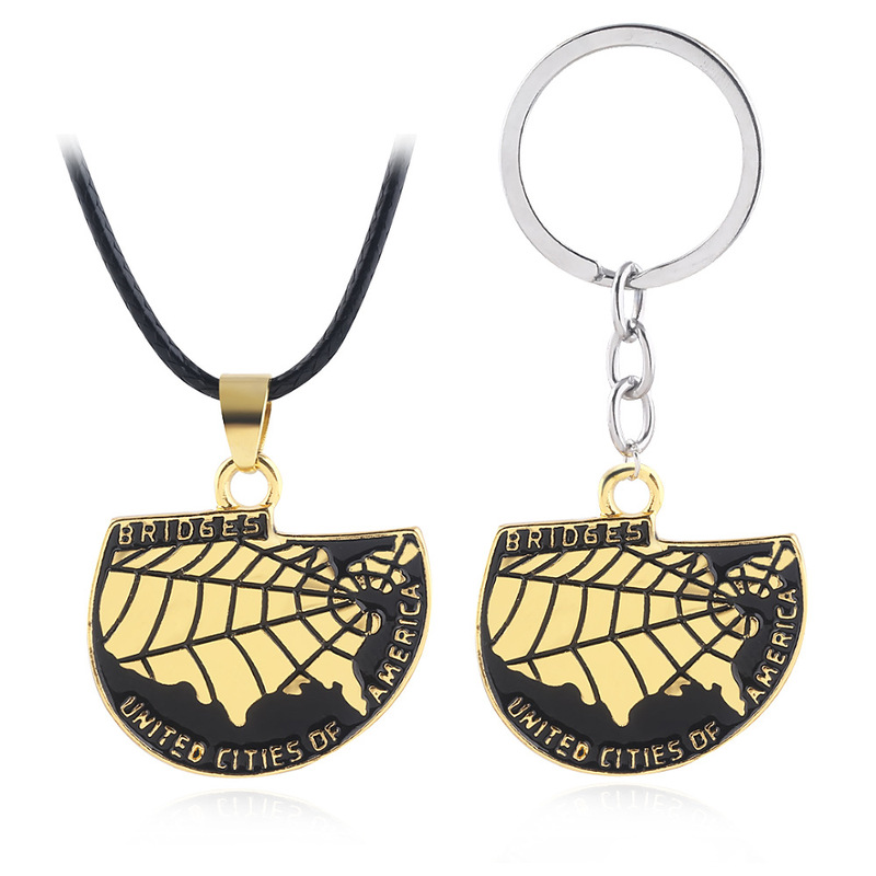 Game Peripherals Death Stranding Keychain American Map Necklace Pendant