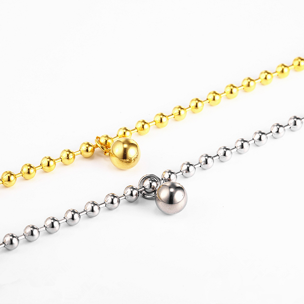 Wholesale Jewelry Golden Beaded Ball Pendant Stainless Steel Bracelet Nihaojewelry display picture 4