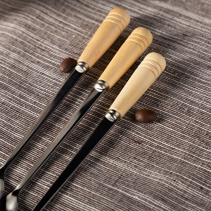 Cucharas de acero inoxidable originales de haya 408 cucharas de acero cucharas de tronco cucharas creativas para niños cucharas al por mayor