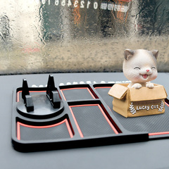 Temporary Number Plate Parking Truck Cargo Anti-Slip Mat | Multi-Functional Phone Holder & Storage Rack | Silicone Dashboard Organizer