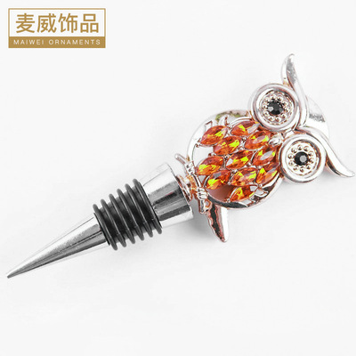 廠家供應鋅合金紅酒塞 創意貓頭鷹紅酒瓶塞 動物形狀婚慶紅酒塞