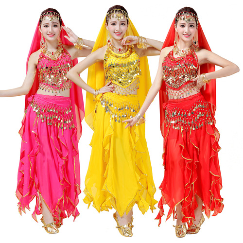 Wholesale belly dance Indian dance costumes stage costumes chili bellyband eight piece skirt costumes