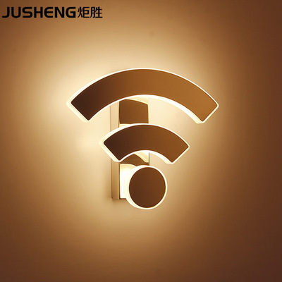 炬勝簡約創意WIFI亞克力壁燈 LED現代白色臥室床頭燈酒店過道燈具