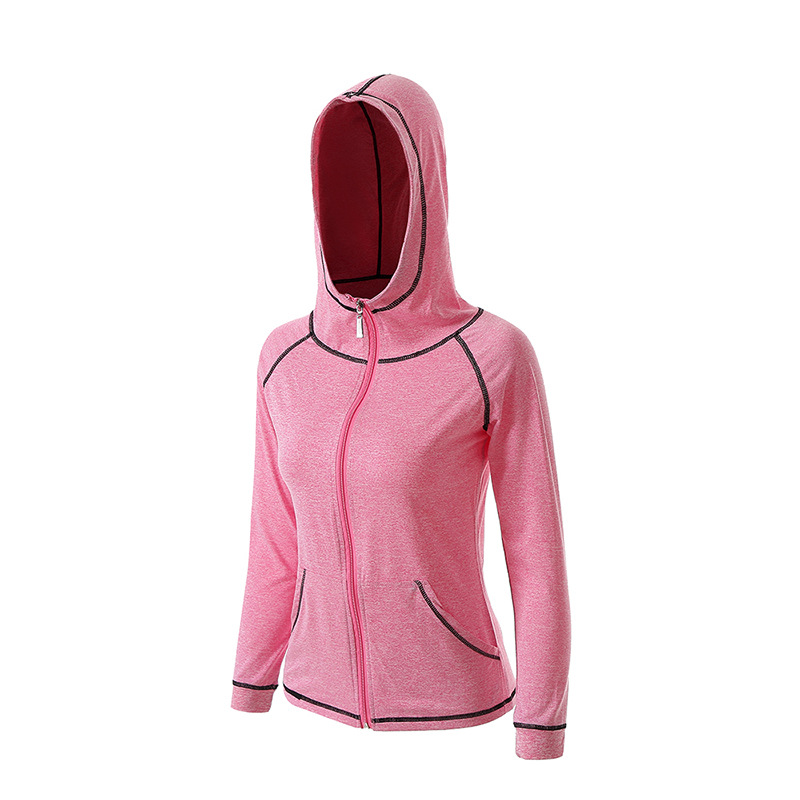 long sleeves zipper splicing contrast color hood sports jackets  NSCXM53116