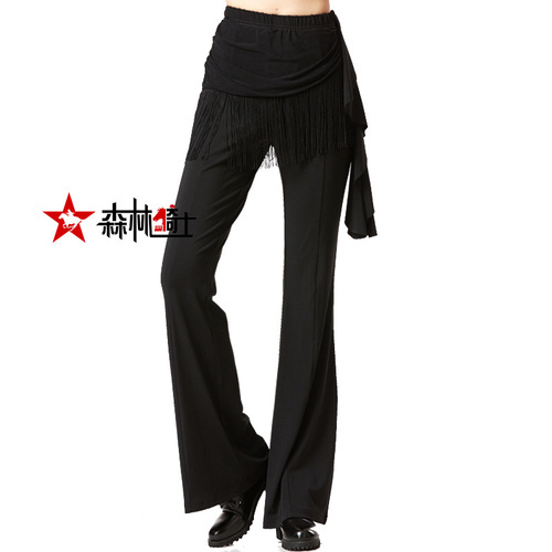 Sailor Dance Forest Knight Women's New Tassel One-piece Flared Pants Square Dance Latin Dance Jitterbug Dance Skirts