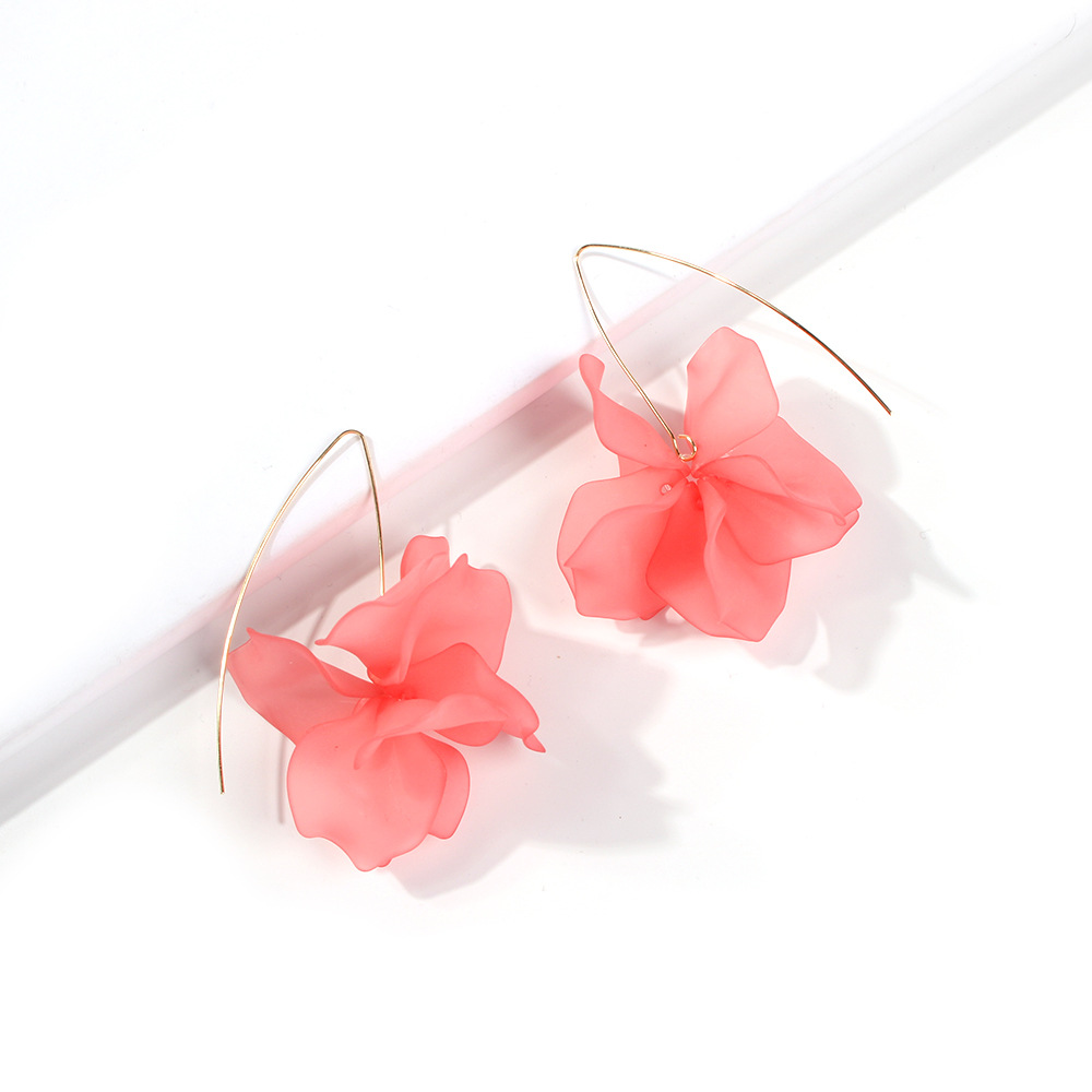 1 Paire Style Simple Fleur Alliage Résine Placage Femmes Des Boucles D'oreilles display picture 4