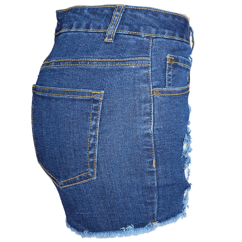 sexy butt zipper hair light blue denim shorts NSYB65163