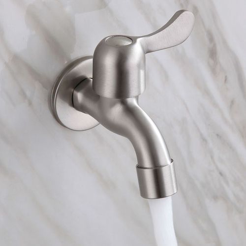 Factory direct sales 304 stainless steel washing machine faucet anti-freeze and splash-proof 4-point single cold mop pool quick-open faucet