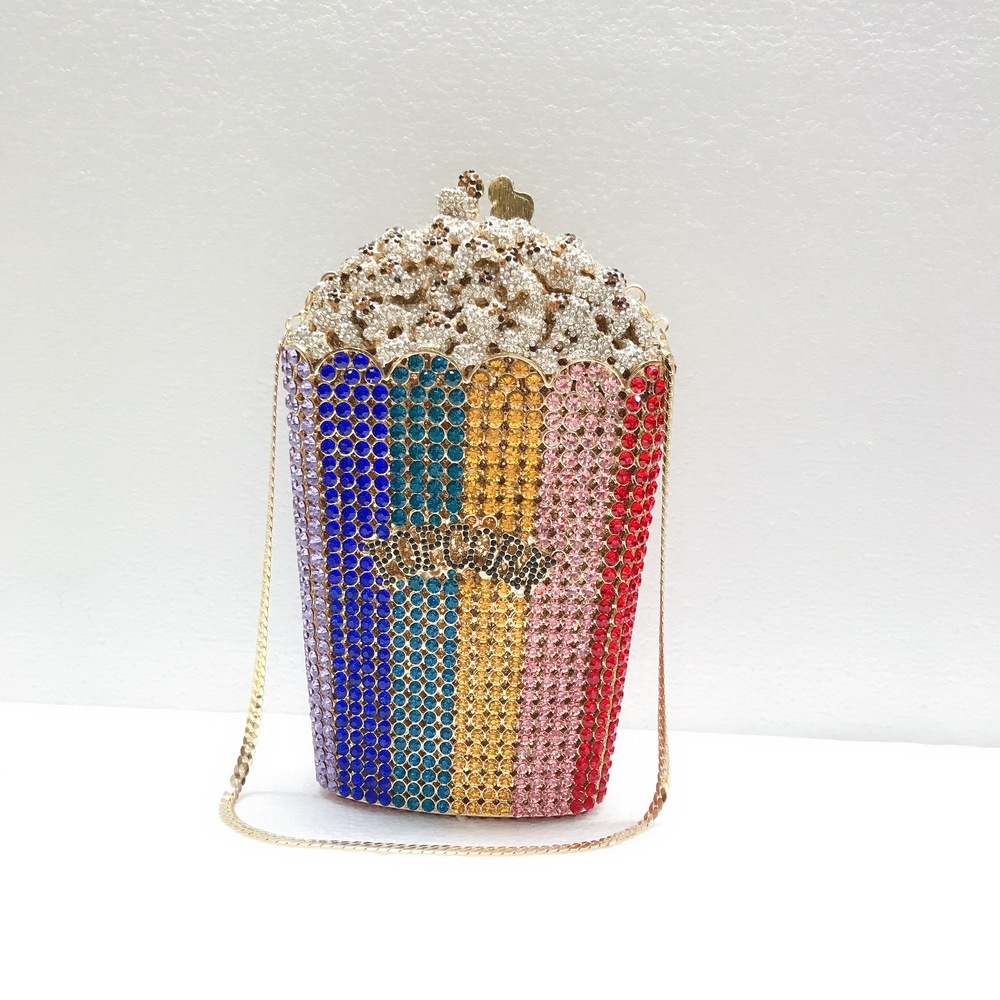 Túi clutch nữ đính kim cương dạ hội Popcorn Clutch — Màu đỏ, Màu xanh lam, Màu đen, Bảy màu chi tiết 15