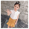 Two piece LACE SHORT SLEEVE lotus tail skirt