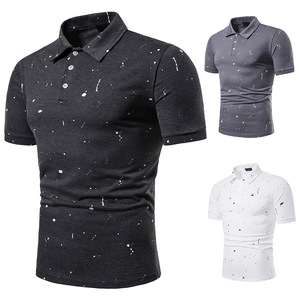 Men’s Short-sleeved T-shirt Pure Paint-dotted Decoration Strip  