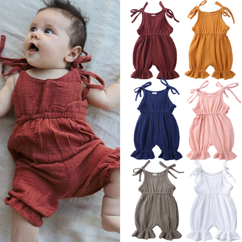 Kids Tales summer new baby jumpsuit cott...