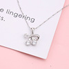 Necklace, chain for key bag  with bow, silver 925 sample, simple and elegant design, internet celebrity, Korean style