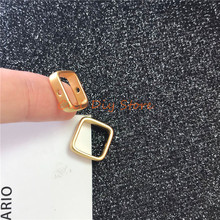 DIY饰品辅料 喷沙镀18K金方形包珠圈 手链项链耳环吊坠