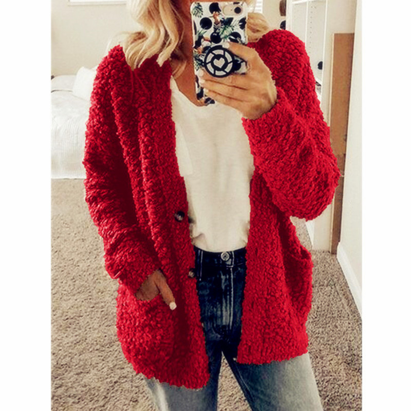 Women's Casual Solid Color Patchwork Single Breasted Cardigan Women's Woolen Coat display picture 4