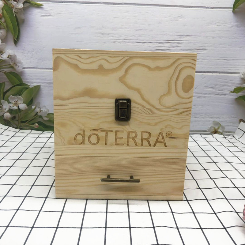 厂家直销简易精油木盒 木质创意翻盖式实木精油收纳木盒可定制