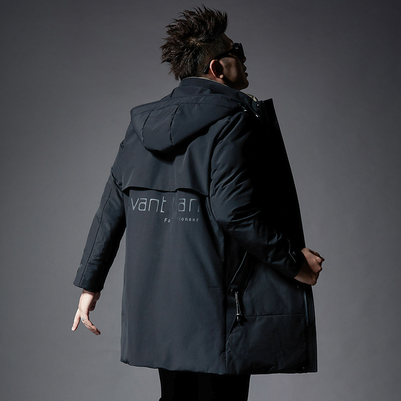 Down Jackets Male have more cash than can be accounted for 2019 new pattern Korean Edition Chaopai letter printing Youth thickening Hooded coat men's wear