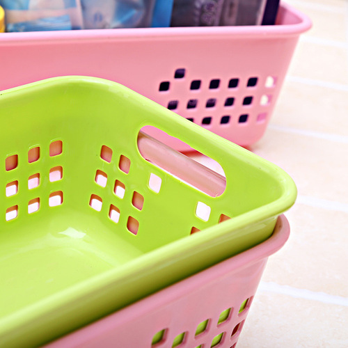 Small desktop storage basket, plastic European blue remote control storage box, household drain basket, other storage baskets