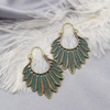 Fashionable bronze green ethnic retro earrings, ethnic style, wholesale