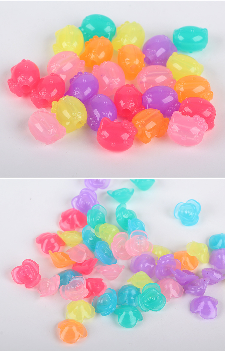 Simple and versatile hair accessories and hair strings, acrylic five types of jelly beads, diy handcrafted loose bead materials detail image 6