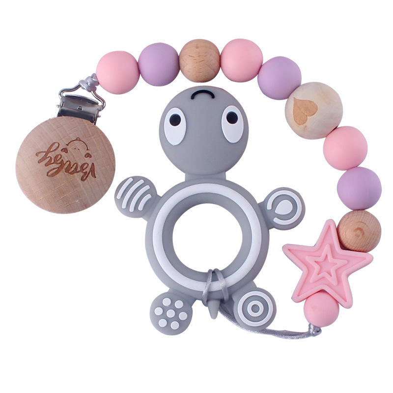 Cadena de chupete de silicona calmante suministros para bebés clip de chupete Amazon mordedor cadena anti-caída cinturón nuevo ventas directas