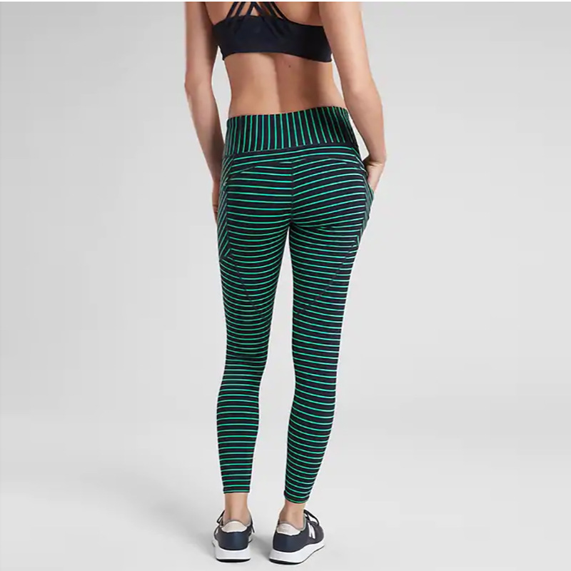 striped sports leggings  NSLX20276