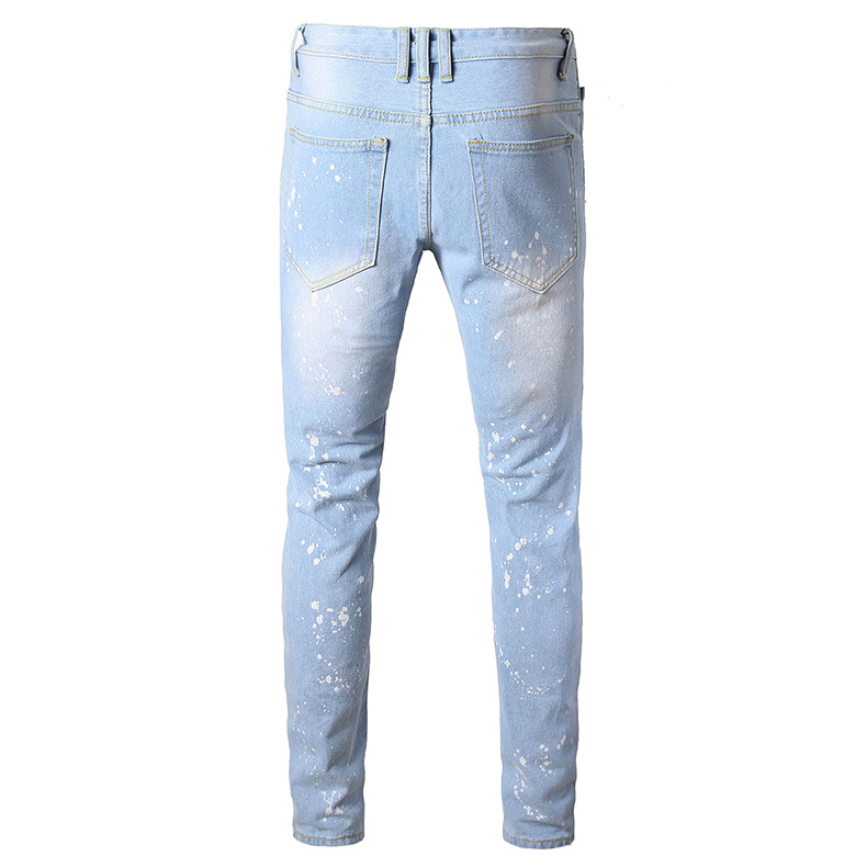 Nouveaux jeans usés pour hommes, jeans droits tendance et décontractés_voghion.com
